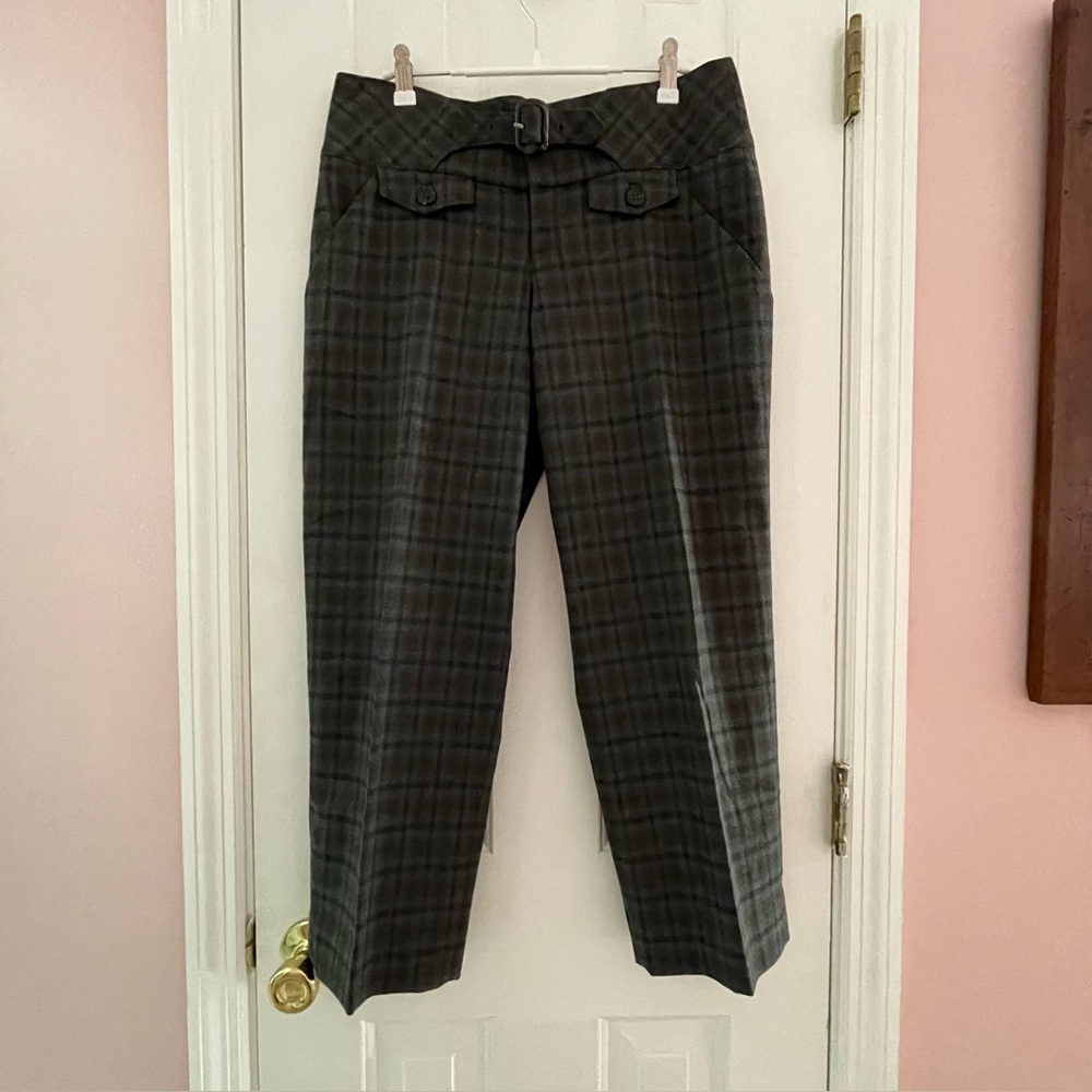 ANTHROPOLOGIE CARTONNIER PLAID ANKLE TROUSERS PANTS